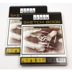 Südor A4 Schetsboek set van 2 | 115 g/m² | A4 spiraalbinding , zuurvrij | 50 vellen/100 paginas